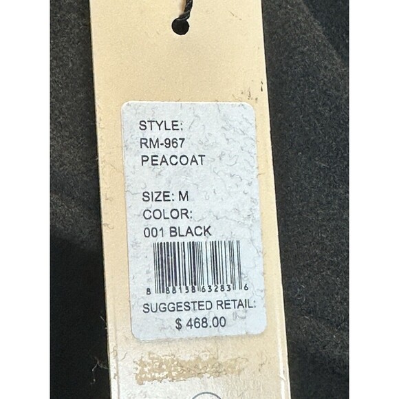 Rebecca Minkoff Double Breasted Epaulet Women’s Black Pea Coat Size Medium NWT - Picture 6 of 9